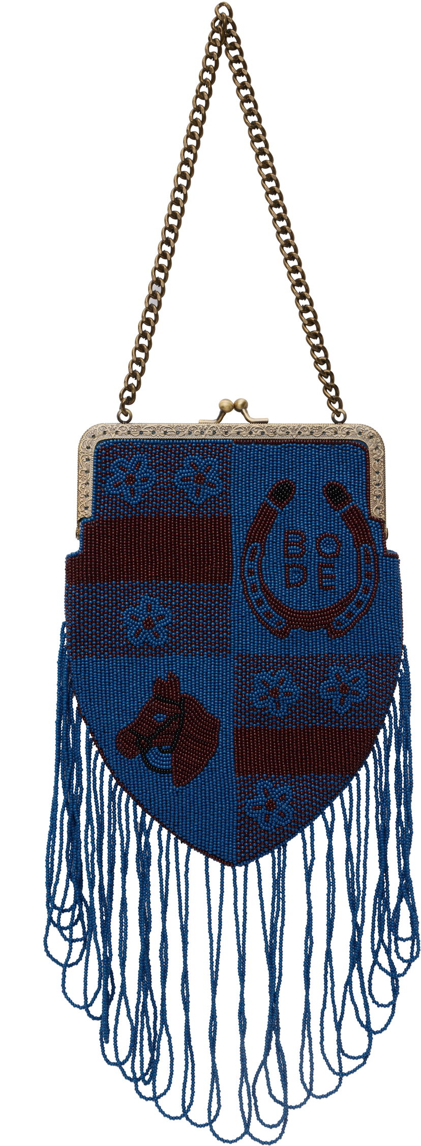 Handväska Bode Bode Capri Beaded Fringe Bag Blå | WRS25AC004