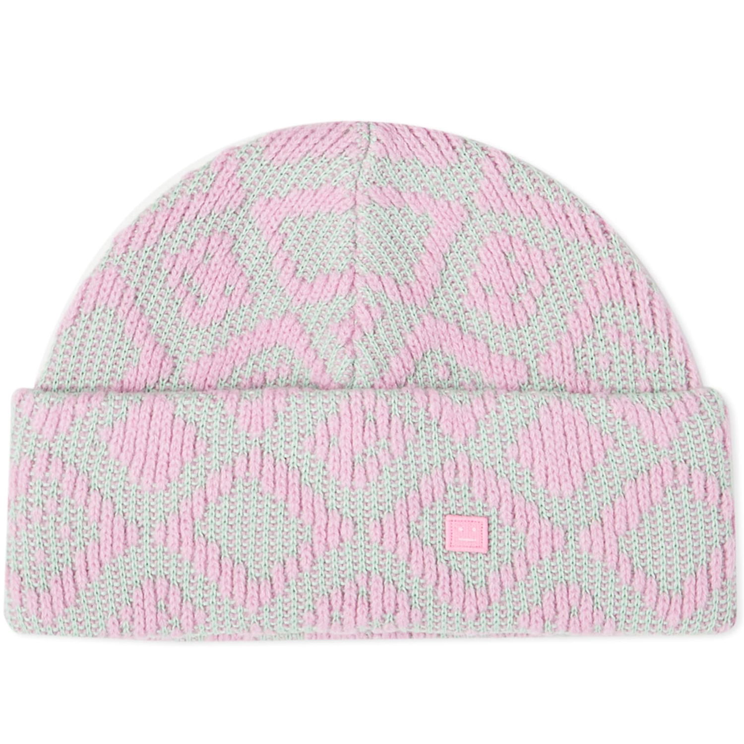Mössa Acne Studios Konny Tile Face Beanie Bubble Pink/Spring Green Rosa | C40287-DFN, 0