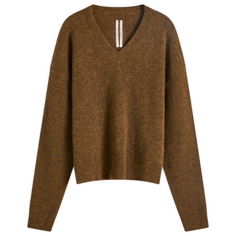 Sweater Rick Owens Tommy Knit V Neck Brun | RU02D6650-62