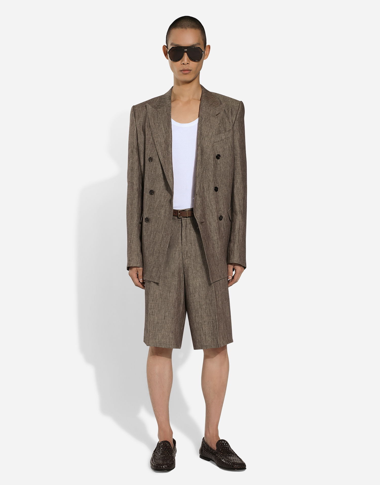 Jacka Dolce & Gabbana Dolce & Gabbana Double-breasted Taormina Linen Jacket Brun | G2NW1TFU4L0S8231, 1