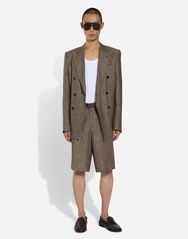 Jacka Dolce & Gabbana Dolce & Gabbana Double-breasted Taormina Linen Jacket Brun | G2NW1TFU4L0S8231, 1