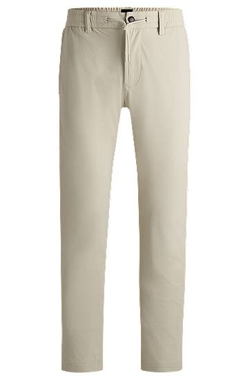 Byxor BOSS Tapered-Fit Technical-Stretch Chinos Beige | 50519228