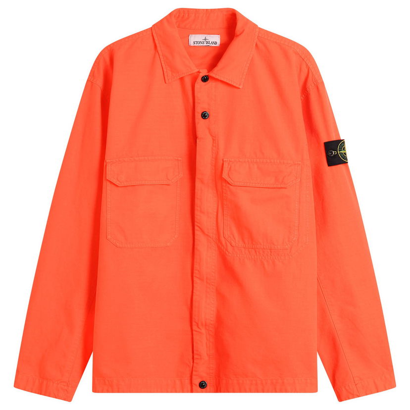 Jacka Stone Island Ripstop Zip Shirt Jacket Orange | K2S151200009-V0018