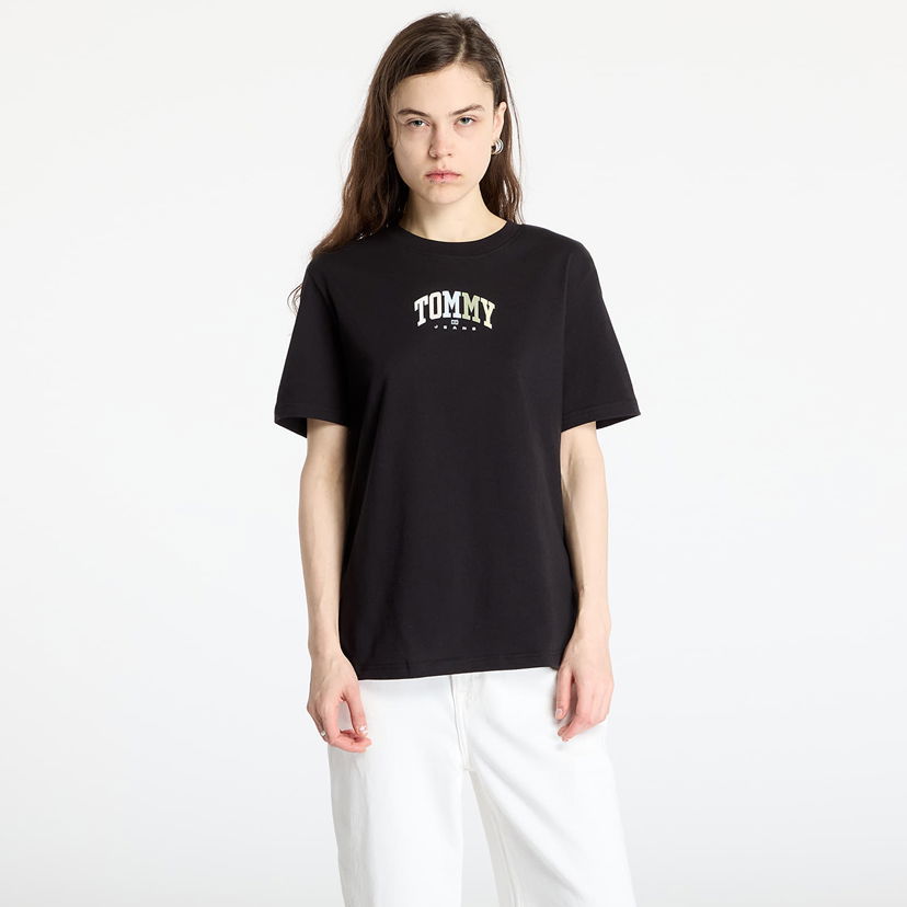 T-shirt Tommy Hilfiger Tommy Jeans Relaxed Color Varsity Tee Svart | DW0DW21337 BDS
