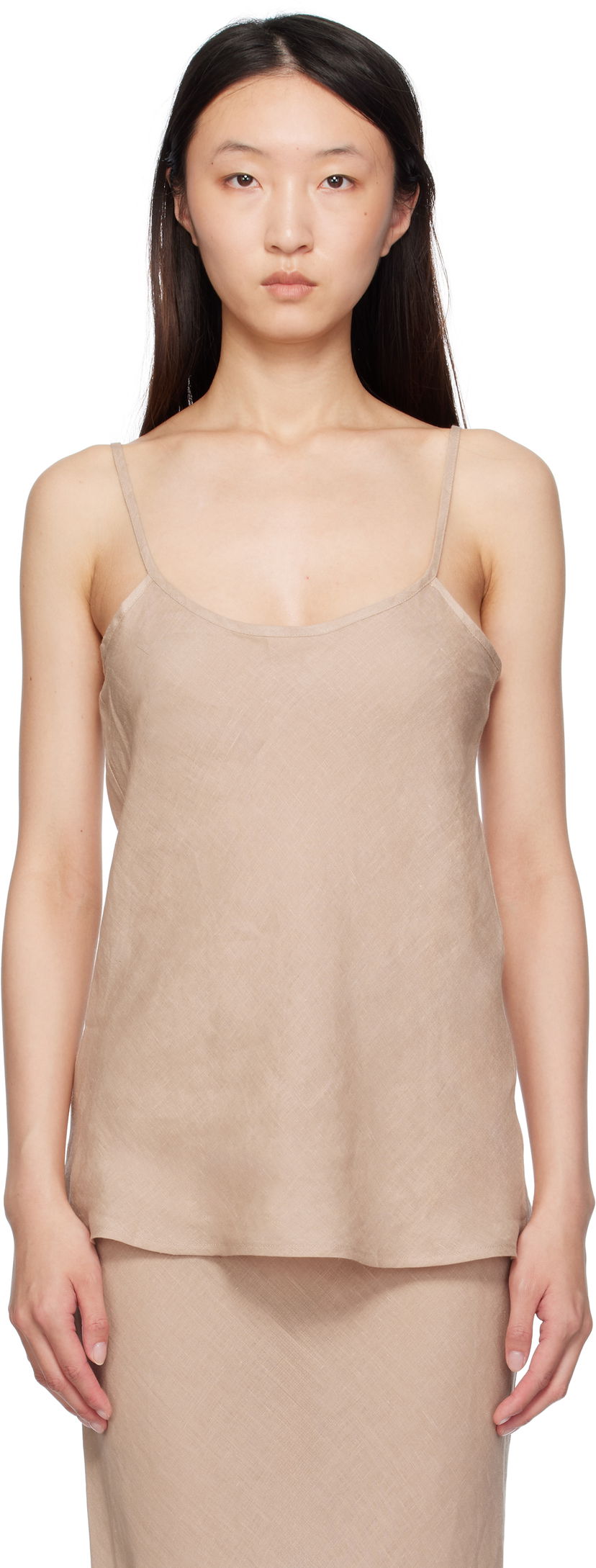 Linne Baserange Baserange Dydine Linen Camisole Beige | TODY-LI-SU25
