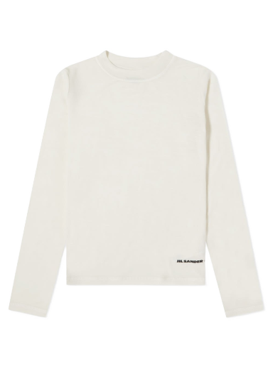 T-shirt Jil Sander Long Sleeve Crew Logo Top Vit | J40GC0022-J70021-102