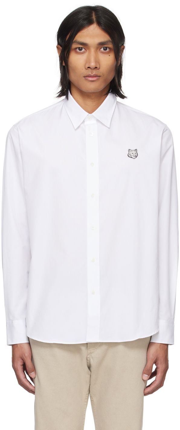 Skjorta MAISON KITSUNÉ Bold Fox Head Shirt Vit | MM00412WC0026P100