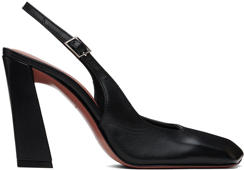 Sneakers och skor Amina Muaddi Amina Muaddi Sling Heels Svart | CHARLOTTE SLING BLOCK NAPPA