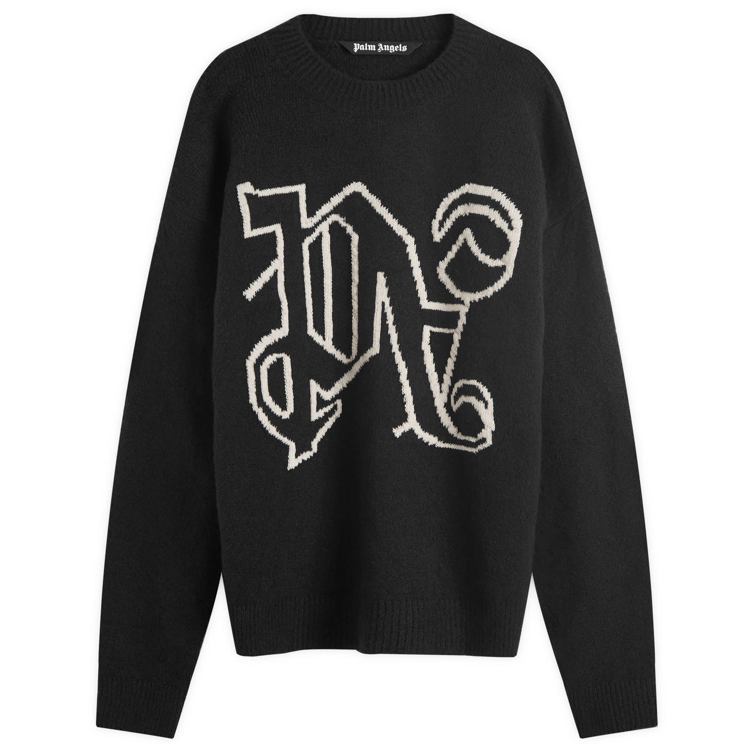 Sweater Palm Angels Monogram Knit Sweater Svart | PMHE054F24KNI0011003, 0