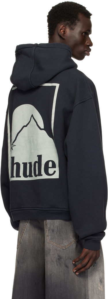 Sweatshirt Rhude Rhude Moonlight Badge Hoodie Mörkblå | RHPS25HO05012, 2