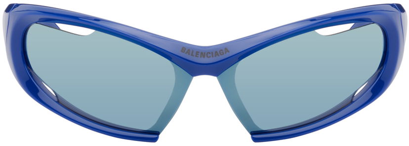 Solglasögon Balenciaga Dynamo Rectangle Sunglasses Mörkblå | BB0318S-002