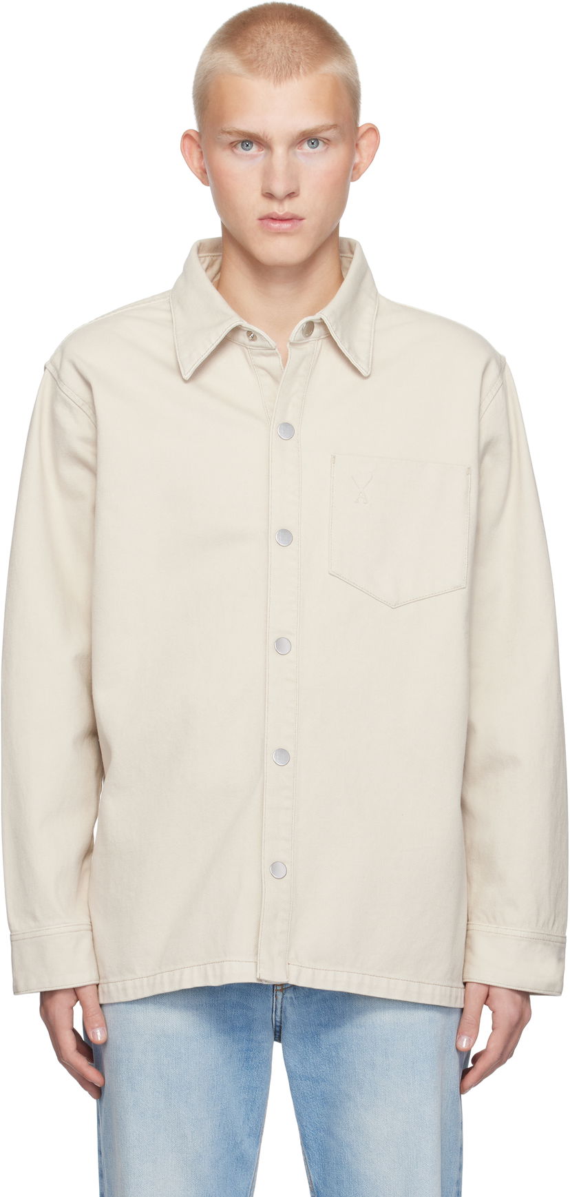 Skjorta AMI Shirt Beige | UJK261.CO0037