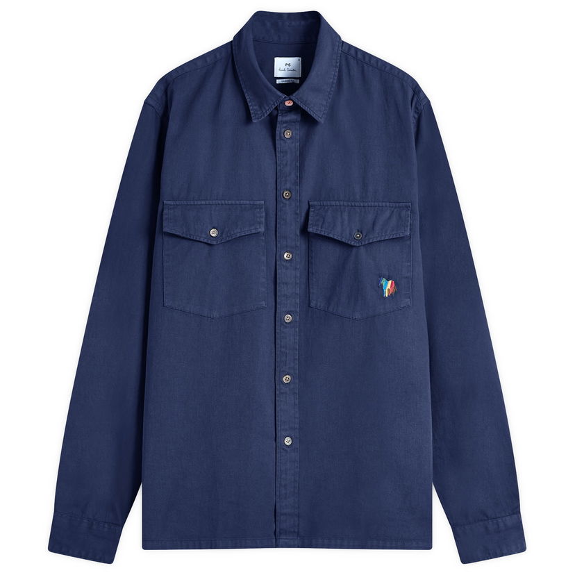 Skjorta Paul Smith Paul Smith 2-Pocket Broadstripe Zebra Shirt, Size Large Mörkblå | M2R-647X-P21452-49