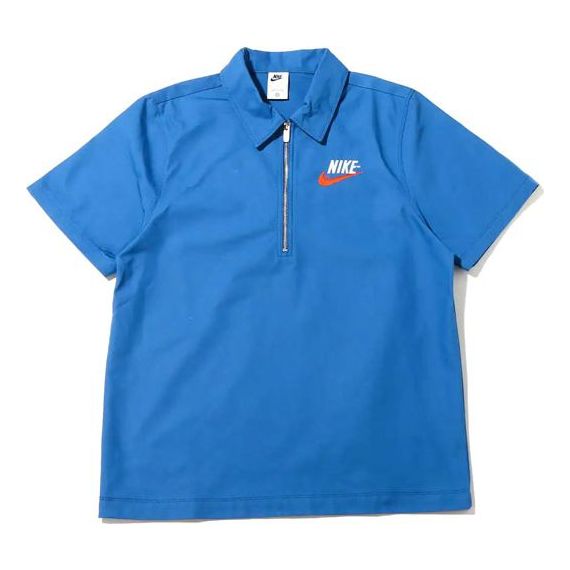 Polotröja Nike Half Zipper Short Sleeve Polo Shirt Blå | DM5284-407