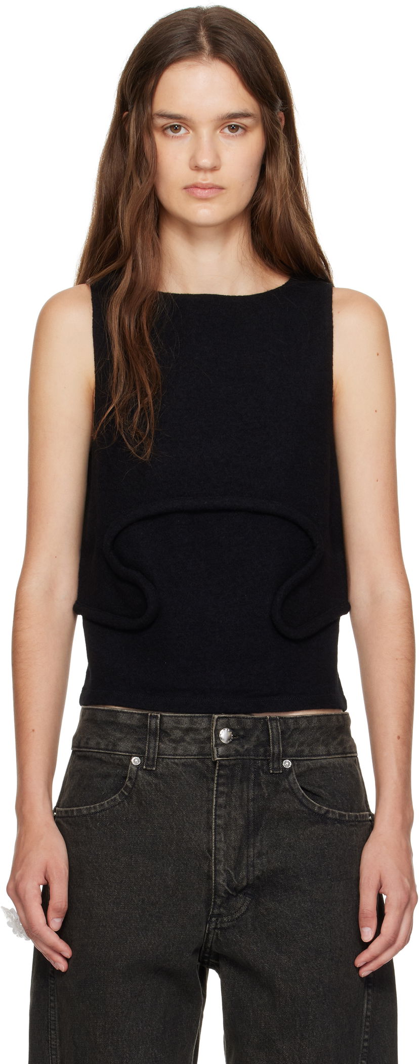 Linne Eckhaus Latta Eckhaus Latta Pallas Tank Top Svart | 1405-EL-PF25-D -