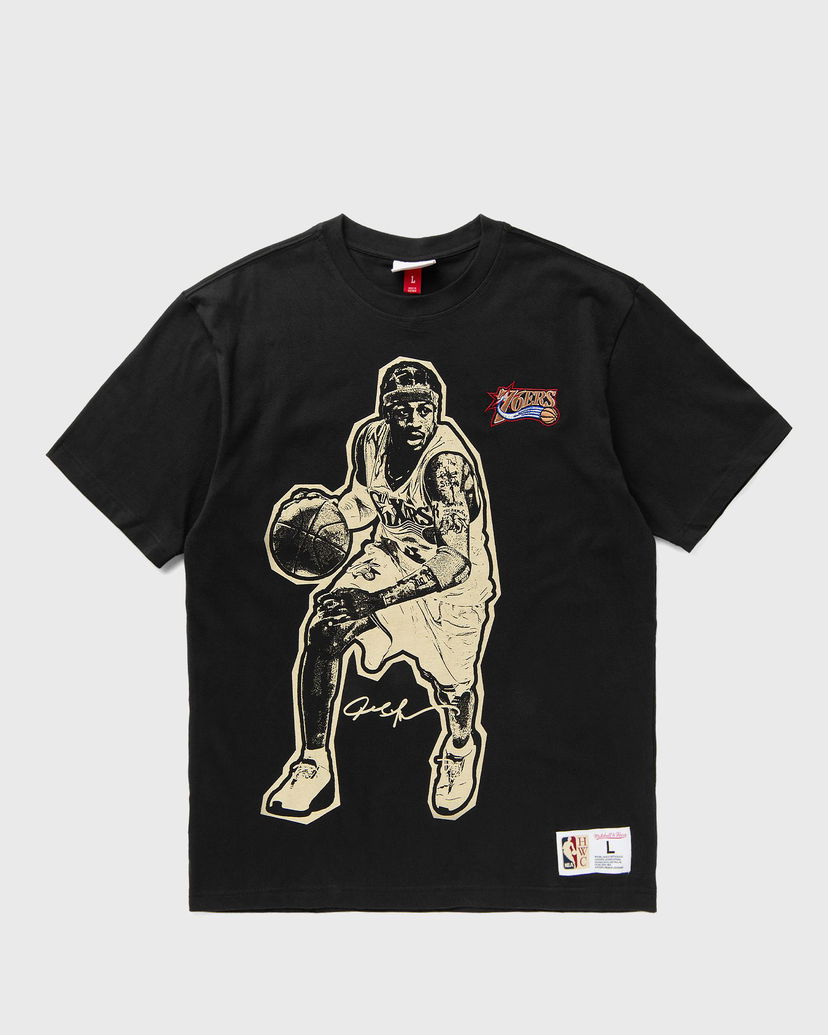 T-shirt Mitchell & Ness Philadelphia 76ers Allen Iverson Vintage Logo T-Shirt Svart | NN12306-P76BLCK