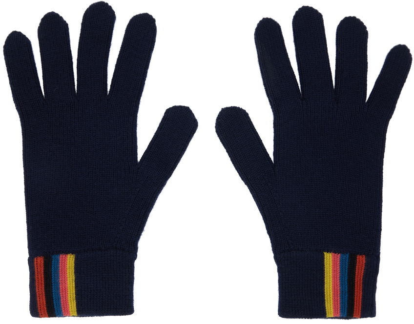 Handskar Paul Smith Paul Smith Artist Stripe Knit Gloves Mörkblå | M1A-410AL-M394-47-0, 0