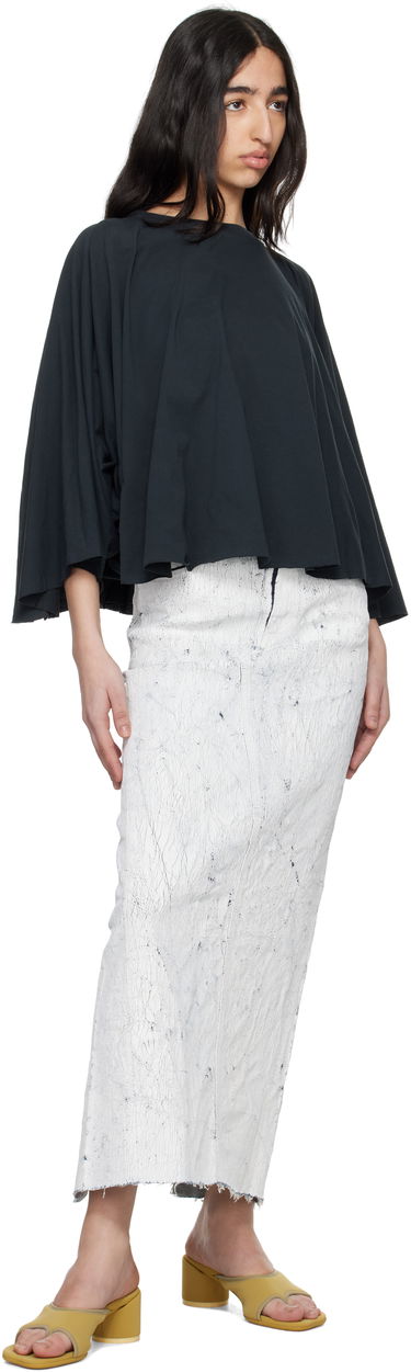 Kjol Maison Margiela MM6 Maison Margiela Hand-Painted Denim Maxi Skirt Vit | S62MI0027 M30028, 3