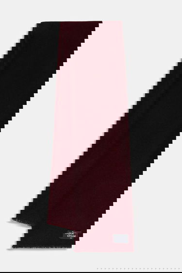 Halsduk MAISON KITSUNÉ Wool Fringe Scarf with Logo Patch Bourgogne | PW06200WB0028, 0