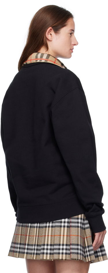 Sweatshirt Burberry Burberry Check Collar Quarter-Zip Sweatshirt Svart | 8109063, 2