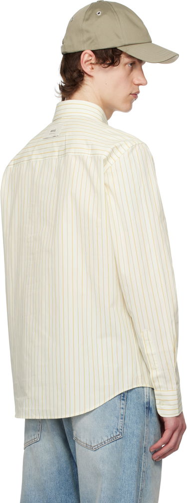 Skjorta AMI AMI Paris Classic Striped Shirt Gul | HSH051.CO0109, 2