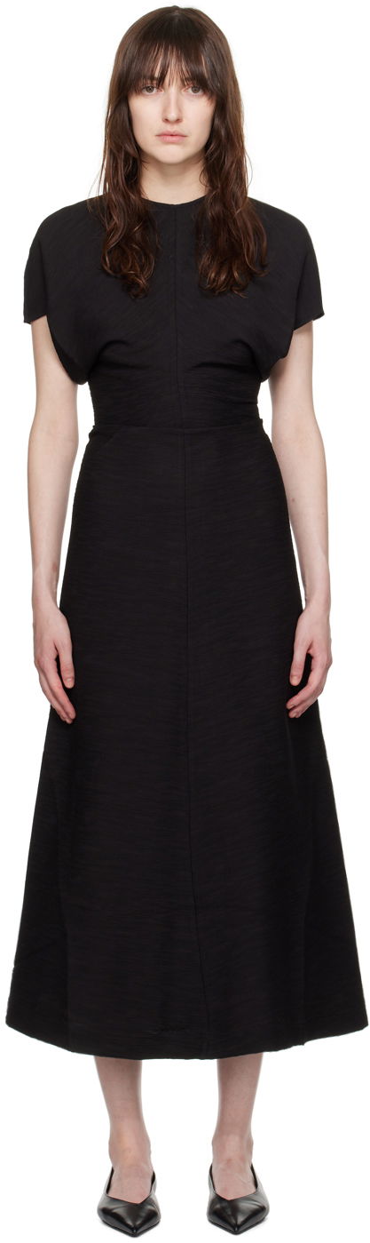 Klä TOTEME TOTEME Slouch Waist Maxi Dress Svart | 243-WRD1103-FB0199
