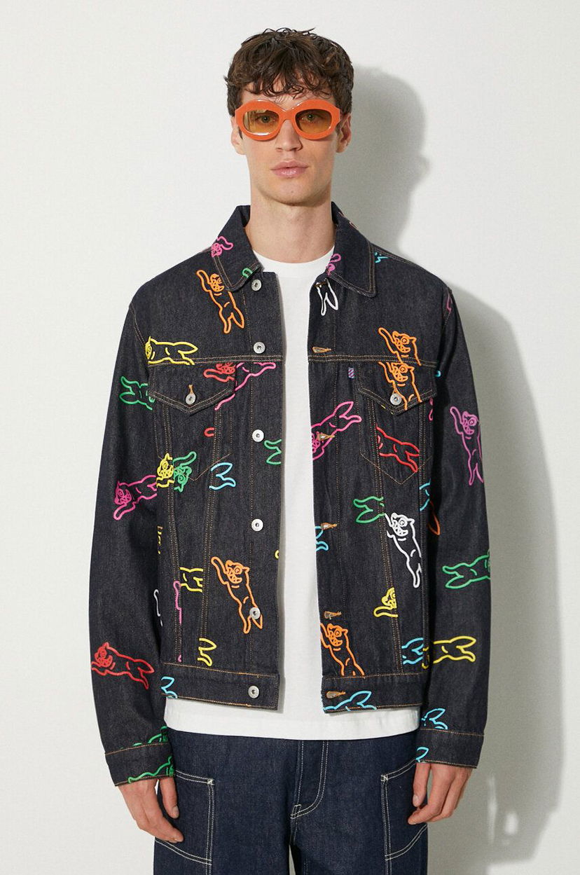 Jacka BBC IceCream ICECREAM Running Dog Denim Trucker Jacket Mörkblå | IC24245