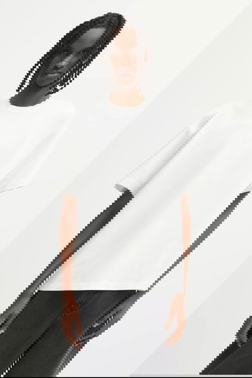 T-shirt ADER ERROR Oversized Fit Embossed Logo T-Shirt Vit | BO01FWTS0102OW, 0