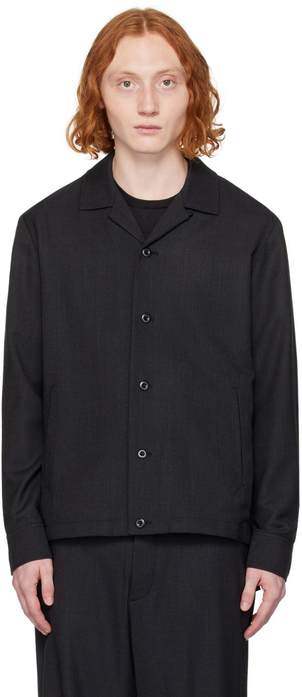 Jacka rag & bone Finlay Button-Up Shirt Jacket Svart | MBW23H2402LWML