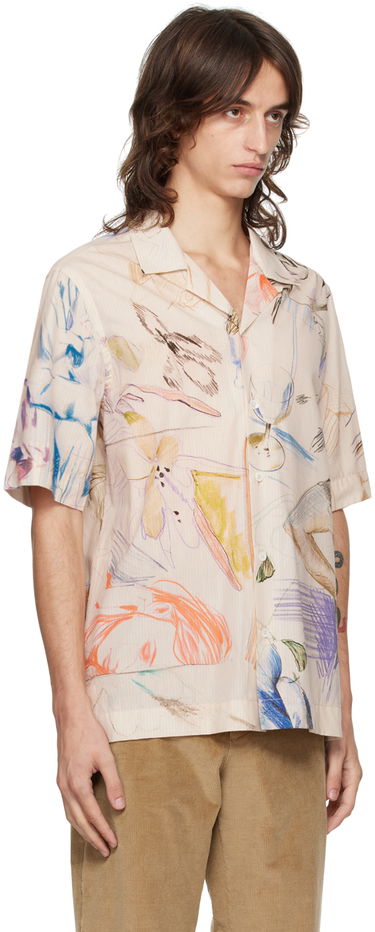 Skjorta Paul Smith Paul Smith Printed Short Sleeve Shirt Beige | M1R-905U-N02442-92, 1