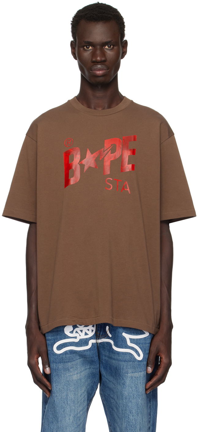 T-shirt BAPE Sta Logo T-Shirt Brun | 001TEK801354M