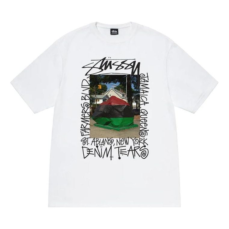 T-shirt Stüssy Stussy x Denim Tears Farmers Blvd Graphic T-Shirt Vit | 3903832