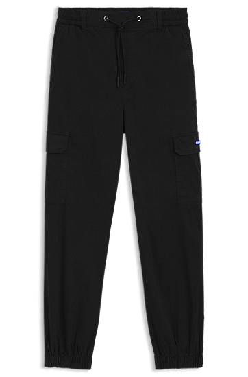 Cargo byxor BOSS Relaxed Fit Stretch Cotton Cargo Trousers Svart | 50511288