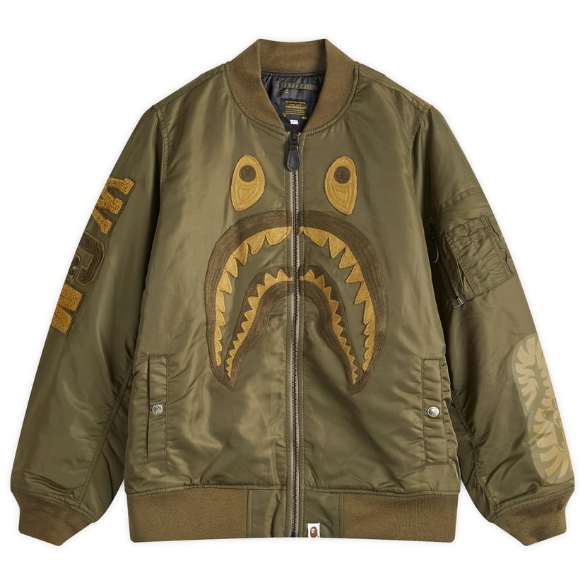 Bomberjacka BAPE Shark MA-1 Bomber Jacket Grön | 001HJK801006M-OLD
