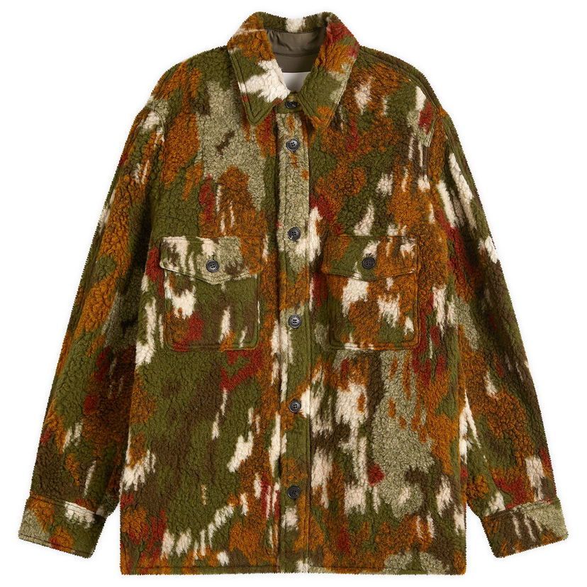 Skjorta ISABEL MARANT Wool Overshirt With Print Grön | 24HVE0052HF-B4C06H-67KI
