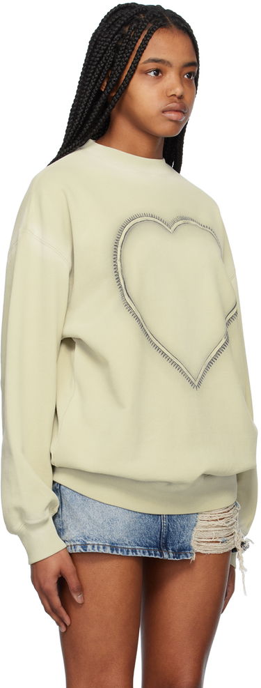 Sweater We11done We11done Heart Choker Sweatshirt Grön | WD-TS1-23-809-U-IV, 1