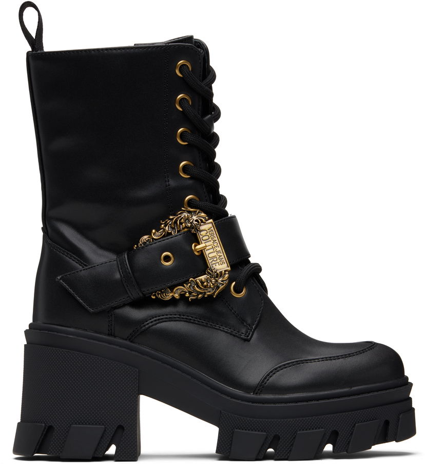 Sneakers och skor Versace Versace Jeans Couture Baroque Buckle Drew Boots Svart | E79VA3S86_E71570