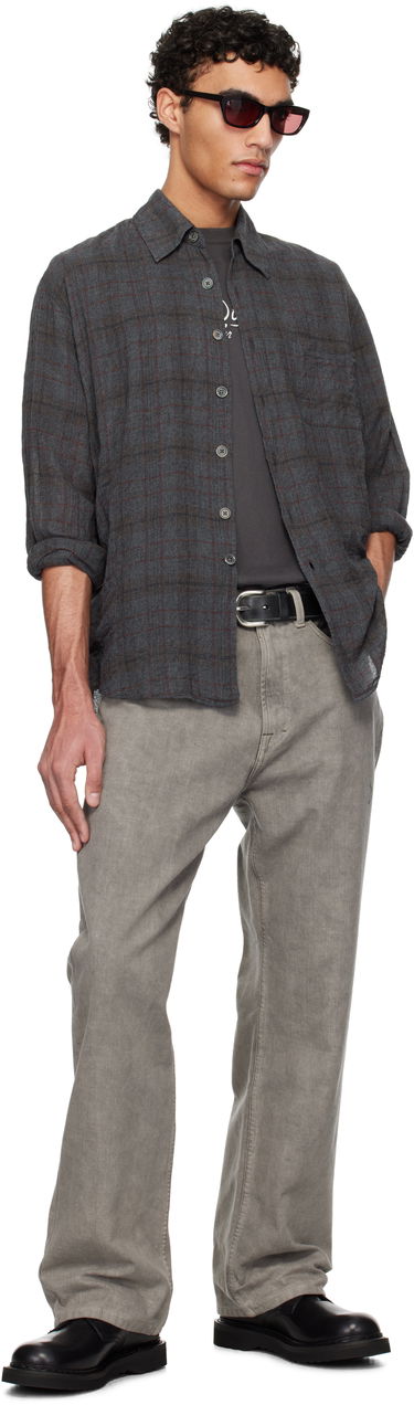 Skjorta OUR LEGACY Our Legacy Above Check Linen Shirt Grå | M2252ASB, 4