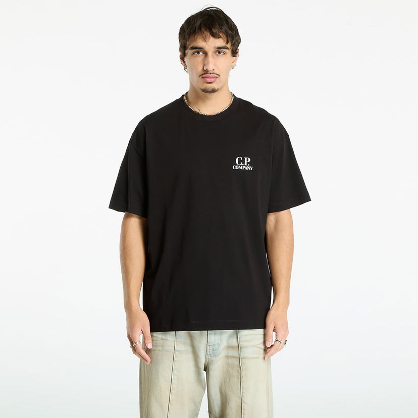 T-shirt C.P. Company C.P. Company 30/1 Jersey Short Sleeve Logo T-Shirt Svart | 19CMTS103A005100W-999