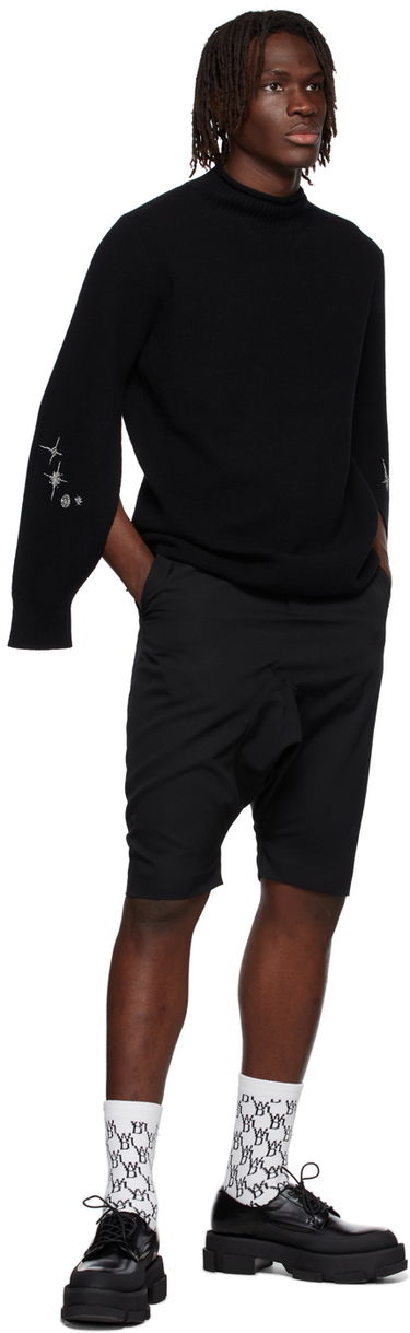 Sweater We11done Cashmere Star Embroidered Turtleneck Sweater Svart | WD-KT1-22-646-U-BK, 3