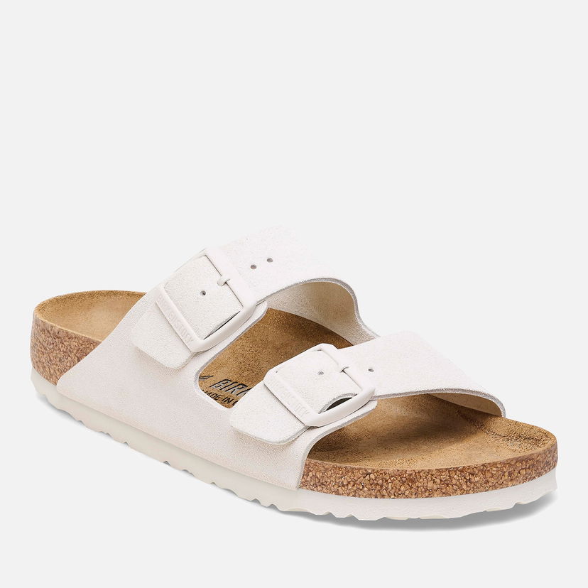 Sneakers och skor Birkenstock Arizona Slim Fit Suede Double Strap Sandals - Antique White Beige | 1026842