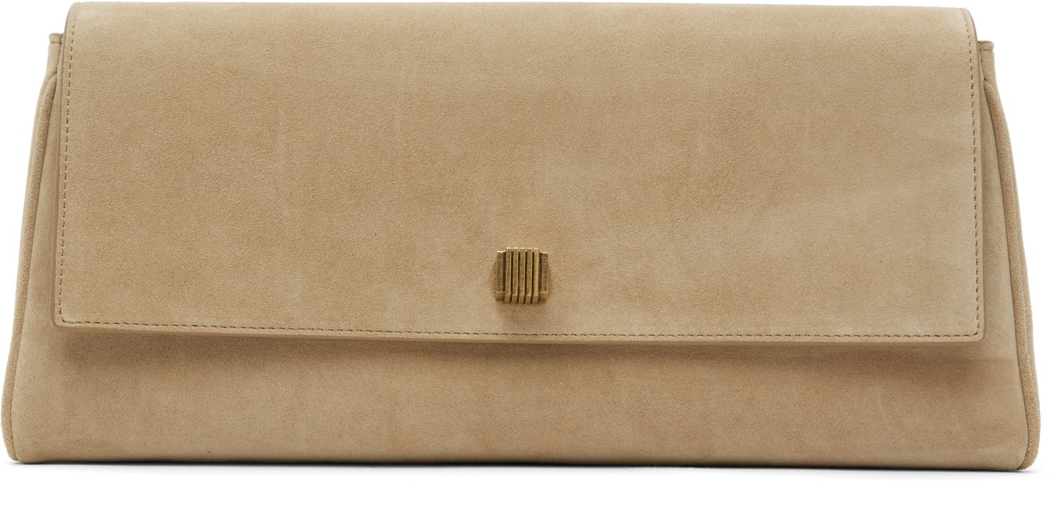 Handväska Khaite KHAITE Audrey Suede Clutch Beige | H3033-726, 0