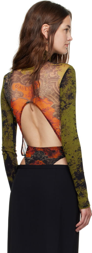 Kropp Jean Paul Gaultier Jean Paul Gaultier 'The Médaillon' Open Back Bodysuit Grön | 25/03-W-TO306-M006P-004115, 2