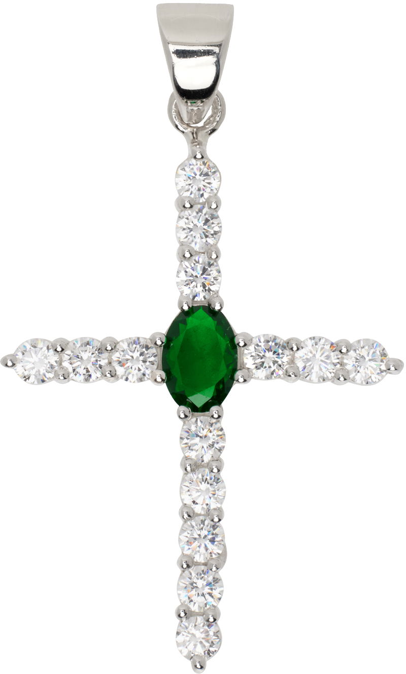 Halsband VEERT VEERT 'The Small Cross' Pendant Metallisk | SPD1351-WG