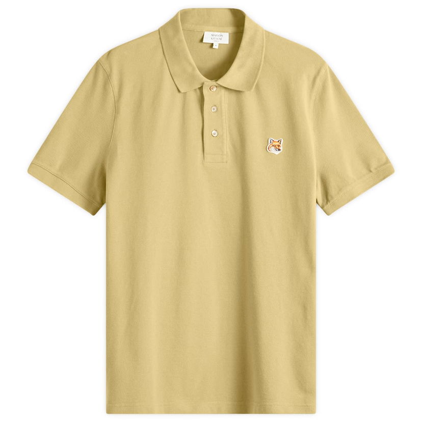 Polotröja MAISON KITSUNÉ Maison Kitsuné Fox Head Patch Regular Fit Polo Shirt Gul | LM00208KJ7002-P357