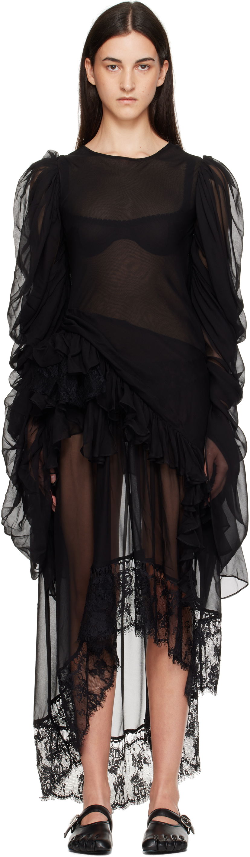 Klä Collina Strada Collina Strada Simone Angelica Maxi Dress Svart | XX4043
