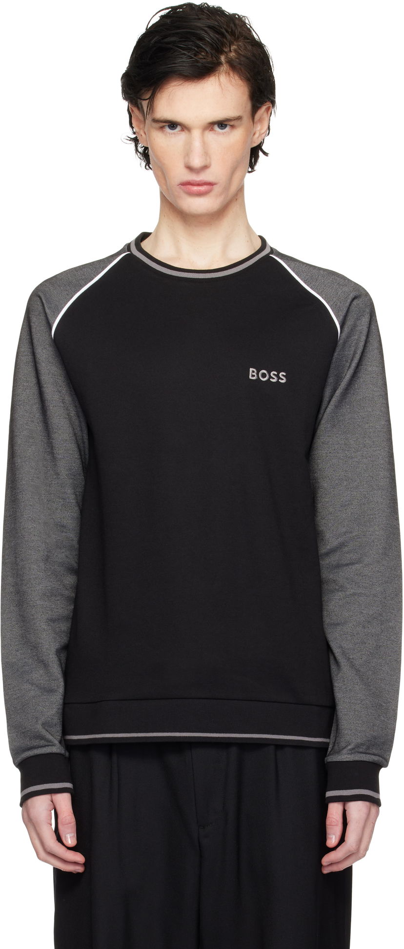 Sweatshirt BOSS Raglan Sleeve Sweatshirt Svart | 50535836