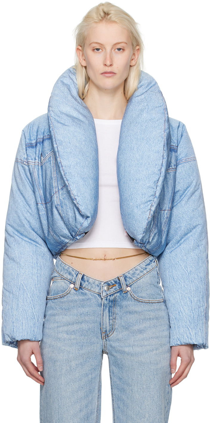 Jacka Alexander Wang Cropped Down Jacket Blå | 1WC1242521