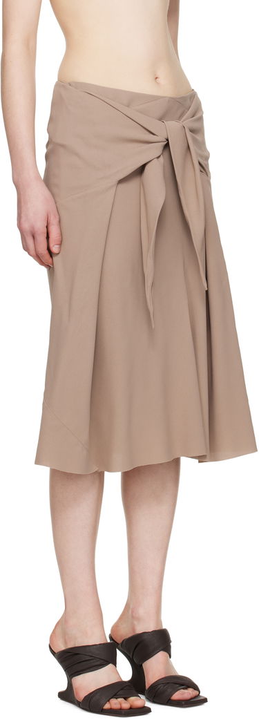 Kjol Rick Owens Rick Owens Hollywood Strutter Tie Midi Skirt Svart | RP01E7372 Y, 4