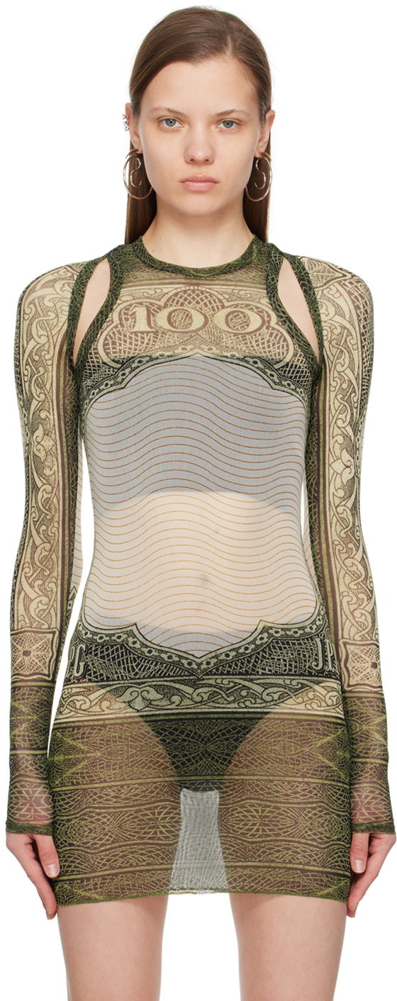 Klä Jean Paul Gaultier Jean Paul Gaultier 'The Cartouche' Mesh Tunic Grön | 24/25-F-TO126-T515-400300156
